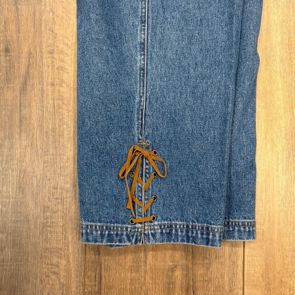 Stonebridge Womens Vintage Lace Up Hem High-Waisted Denim Jeans Size 12 - Picture 4 of 8
